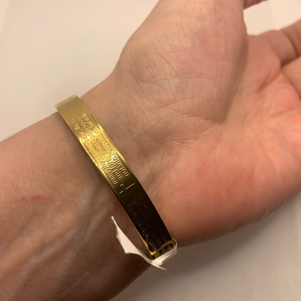 COPY - STAINLESS STEEL LORDS PRAYER BANGLE - Picture 8 of 8
